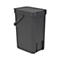Afvalverzamelaar Sort & Go, rechthoekig, met wandhouder, deksel & handgreep, 12 l, kunststof, grijs