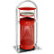 Afvalverzamelaar - staal - met asbakinzet - 65 L - rood
