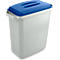 Afvalverzamelbak voor recycleerbaar afval Durabin® 60 L - grijs met deksel blauw