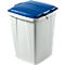 Afvalverzamelbak voor recycleerbaar afval Durabin® 90 L - grijs met deksel blauw