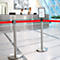 Afzetpaal, 2 stuks + bord, rood