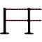 Afzetpaal GLA 89, trekband elk met lengte 9 m, 3-voudig koppelbaar, zwart/rood
