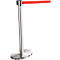 Afzetpaal met trekband chroom, trekband rood