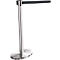 Afzetpaal met trekband chroom, trekband zwart