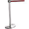 Afzetpaal met trekband chroom, trekband zwart/rood