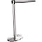 Afzetpaal met trekband chroom, trekband zwart/wit