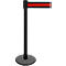 Afzetpaal met trekband GLA 29, zwart, trekband zwart/rood