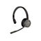 Graues AGFEO On-Ear Headset mit einem Mikrofonarm vor weißem Hintergrund.