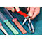 Aiguisoir diamant DMT DiaFold, conique, double face fine 25 µ/extra fine 9 µ, peut être utilisé à sec et à l'eau, poignées pliantes, L 240 mm, rouge-vert