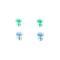 Aimants design colorés, 4 p., en plastique transparent