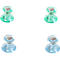 Aimants design colorés, 4 p., en plastique transparent