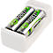 Akkuladegerät für Batterien Ansmann Basic II, 1-2x AA/AAA, inkl. USB-Kabel, inkl. 2 AA-Akkus, B 36,5 × T 26 × H 75 mm, weiß