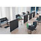 Akoestische scheidingswand Luxor - 3 panelen - Post-Consumer Recyclingmaterialien - B 1830 x D 35 x H 1680 mm - leigrijs