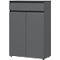 Aktenschrank Aalborg, 1 Schublade, 2 Türen, 2 Fachböden, Möbelgleiter, melaminharzbeschichtet, B 810 x T 400 x H 1200 mm, graphit