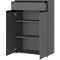 Aktenschrank Aalborg, 1 Schublade, 2 Türen, 2 Fachböden, Möbelgleiter, melaminharzbeschichtet, B 810 x T 400 x H 1200 mm, graphit