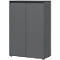 Aktenschrank Aalborg, 2 Türen, 2 Fachböden, Möbelgleiter, melaminharzbeschichtet, B 810 x T 400 x H 1200 mm, graphit