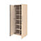 Aktenschrank BARI, 6 Ordnerhöhen, mit Mitteltrennwand, B 1000 x T 430 x H 2174 mm, Ahorn/Ahorn/Alu