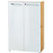 Aktenschrank MONTERIA, Front & Abdeckplatte aus Glas, abschließbar, 3 OH, B 800 x T 370 x H 1200 mm, Navarra Eiche/weiß