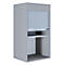 Aktos L rolluikkast, 2 dossierhoogtes, afsluitbaar, beugelgreep, B 500 x D 400 x H 930 mm, hout, grijs