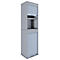 Aktos XL rolluikkast, 4 dossierhoogtes, afsluitbaar, beugelgreep, B 500 x D 400 x H 1860 mm, hout, grijs