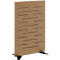 Akustik Trennwand Paperflow®, 30 mm starker Akustik-Schaumstoff, Holz, Buche lackiert, B 795 x T 370 x H 1250 mm