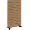 Akustik Trennwand Paperflow®, 30 mm starker Akustik-Schaumstoff, Holz, Buche lackiert, B 795 x T 370 x H 1400 mm