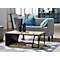Albi salontafel, B 1000 x D 550 x H 360 mm, metalen frame/gestrekt blad met echt houtfineer, licht eiken/zwart gelakt