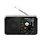 Schwarzes Digitalradio Albrecht DR 86 mit Teleskopantenne und Display vor weißem Hintergrund.