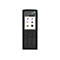 Schwarzes Alcatel-Lucent DECT-Telefon mit beleuchtetem Farbdisplay und Tastenfeld vor weißem Hintergrund.