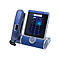 Modernes Alcatel-Lucent Schreibtischtelefon mit großem Touch-Display und blauem Design.