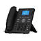 Schwarzes Alcatel-Lucent IP-Telefon mit Display, Tastatur und Hörer auf weißem Hintergrund.