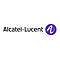Alcatel-Lucent Firmenlogo mit schwarzem Schriftzug und lilafarbenem Kreis mit weißem A-Symbol.