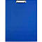 Blue clipboard. A silver clip at the top.