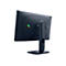 Moniteur bleu foncé vu de dos, avec support, logo Alienware et motif de trous.