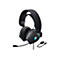 Schwarzes Alienware-Gaming-Headset mit blauem Licht-Logo und Mikrofon.