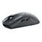Drahtlose Computermaus in Dunkelgrau. Scrollrad, Seitentasten und strukturiertes Gehäuse.