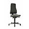 Black office chair with high back and wheels on a white background.