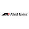 Logo von Allied Telesis. Das Logo zeigt einen schwarzen Buchstaben A und V, eine rote Kreisform mit Strichen, daneben steht Allied Telesis in Schwarz.