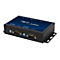 Schwarzer ALLNET ALL-SDS102 Serieller Device Server mit zwei seriellen Anschlüssen vor weißem Hintergrund.
