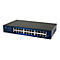 Schwarzer Allnet 24-Port Gigabit Ethernet Web Managed Switch in Frontalansicht vor weißem Hintergrund.