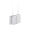 Weißer ALLNET WLAN-Router mit zwei Antennen und Status-LEDs auf der Vorderseite.