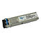 Ein silberner SFP-Transceiver vom Typ ALL4751 mit blauem Entriegelungshebel vor weißem Hintergrund.