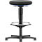 Allround kruk Bimos, zithoogte verstelbaar 560-810 mm, met glijder &amp; voetring, stoffen bekleding, ademend, kleur ring blauw