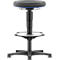 Allround kruk Bimos, zithoogte verstelbaar 560-810 mm, met glijder &amp; voetring, Supertec bekleding, snij- en slipvast, met micropantsering, kleur ring blauw