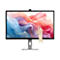 Ein moderner Monitor mit Kamera oben, auf dessen Display ein Finger eine Berührungsinteraktion ausführt.