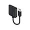 Schwarzer Alogic DisplayPort-Splitter mit kurzem Kabel und zwei DP-Ausgängen.