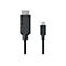 Ein graues HDMI-auf-USB-C-Kabel von Alogic vor weißem Hintergrund.