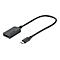 Schwarzer USB-C auf HDMI Adapter mit kurzem Kabel.