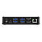 Schwarzer Hub mit verschiedenen AnschlÃ¼ssen, u. a. USB, HDMI und Ethernet. Aufschrift: DC 20V/3A.