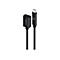 Schwarzes USB-C-Verlängerungskabel mit Alogic-Branding vor neutralem Hintergrund.